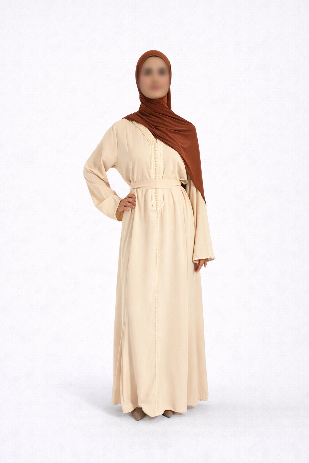 Robe Beige Abricot – Élégance Orientale & Simplicité ✨