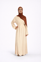 Robe Beige Abricot – Élégance Orientale & Simplicité ✨