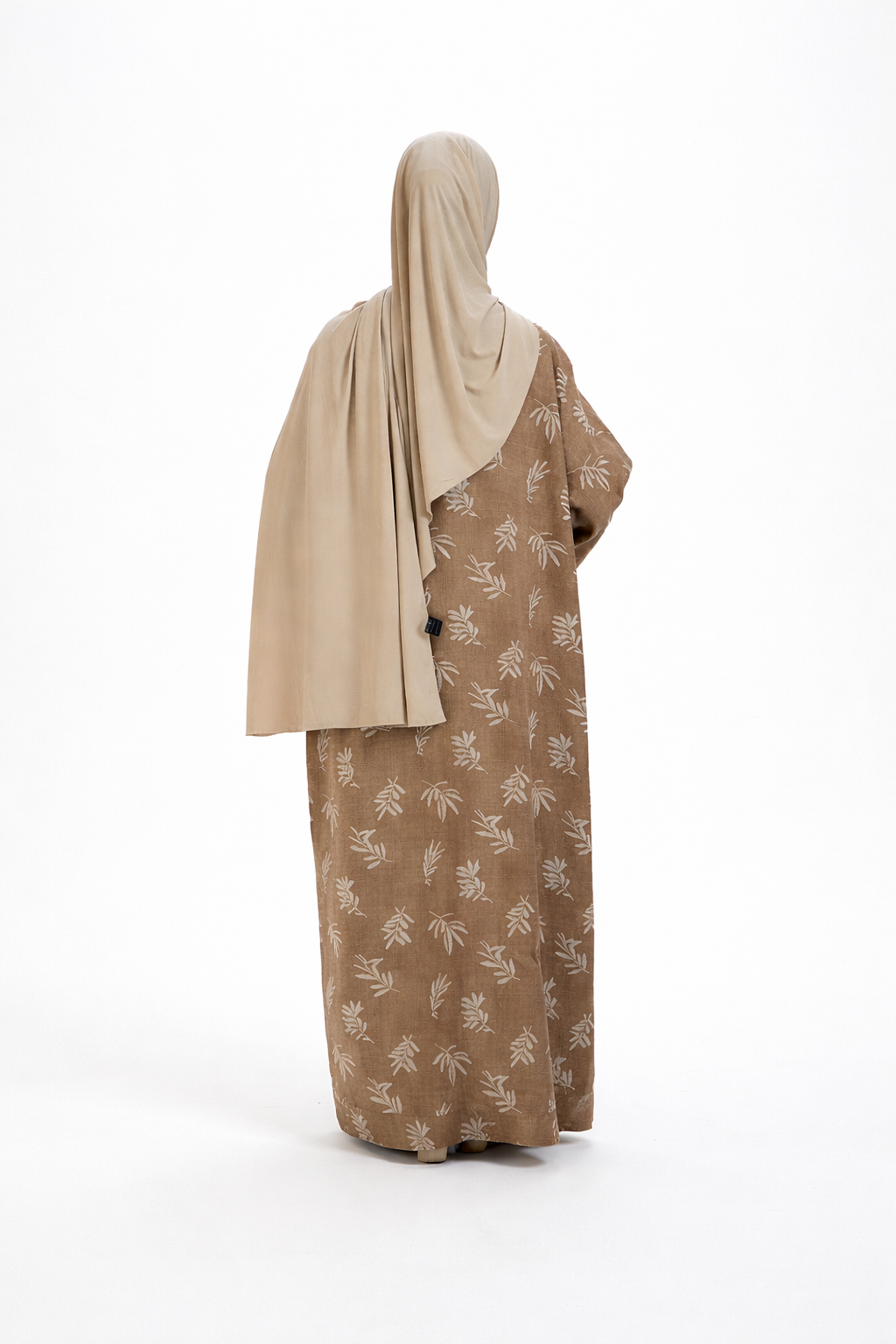 Kimono Long à Motif Feuillage Marron – Élégance & Légèreté ✨