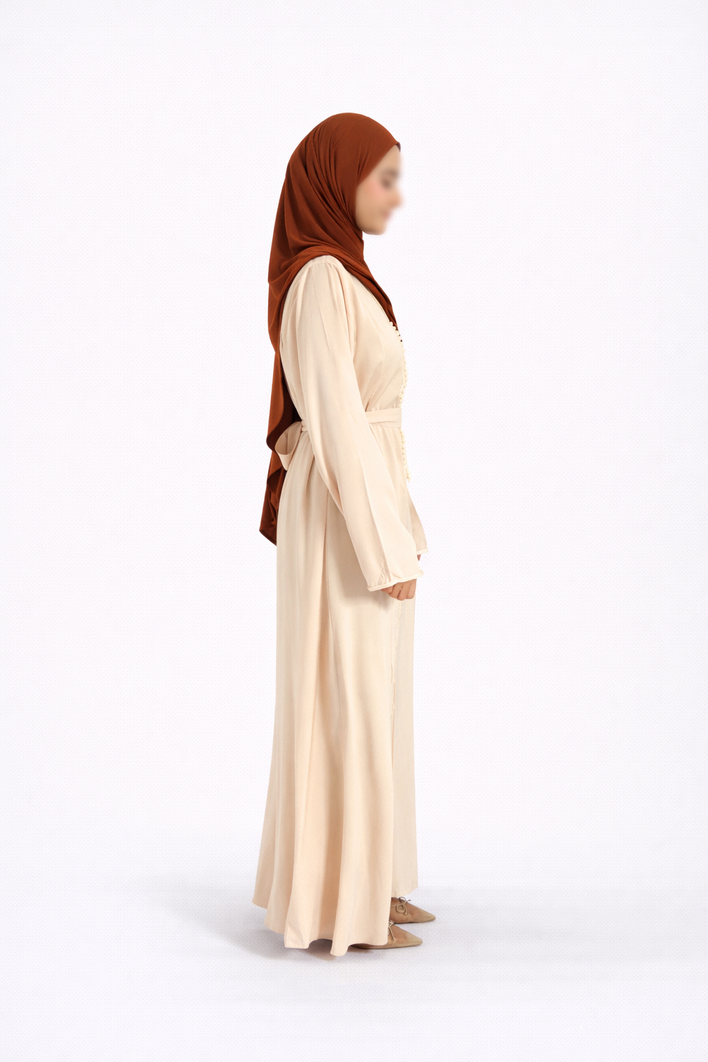 Robe Beige Abricot – Élégance Orientale & Simplicité ✨